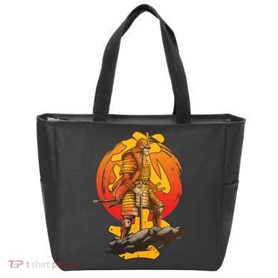 Firey Japanese Samurai Warrior Tote Bag