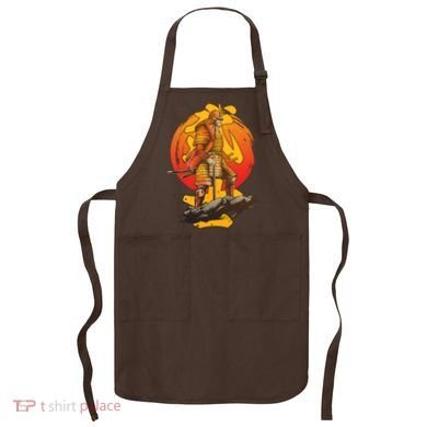 Firey Japanese Samurai Warrior Apron