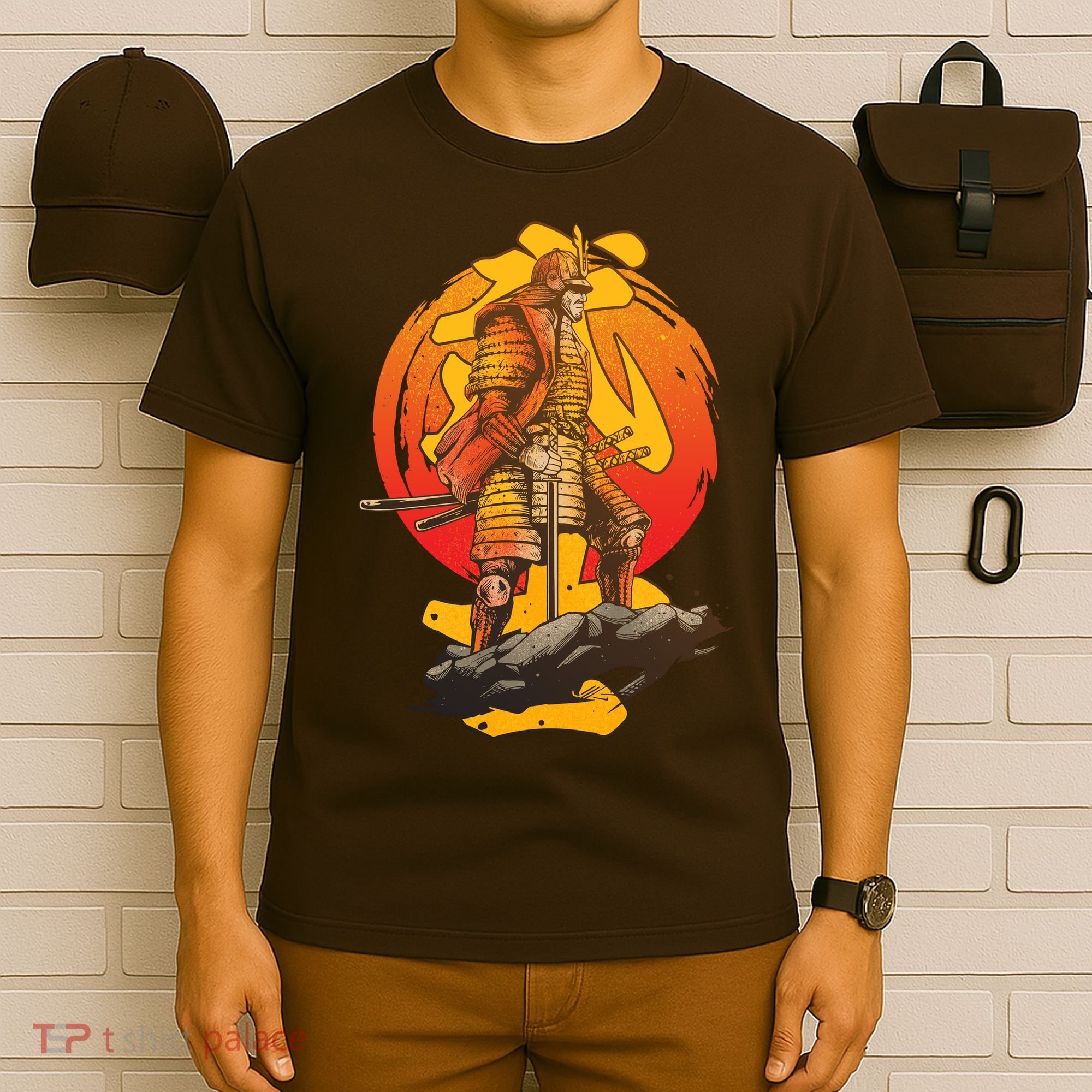 Firey Japanese Samurai Warrior T-Shirt