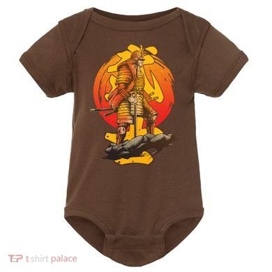Firey Japanese Samurai Warrior Baby Bodysuit