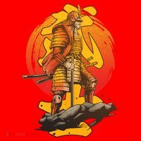 Firey Japanese Samurai Warrior Santa Hat thumb 1