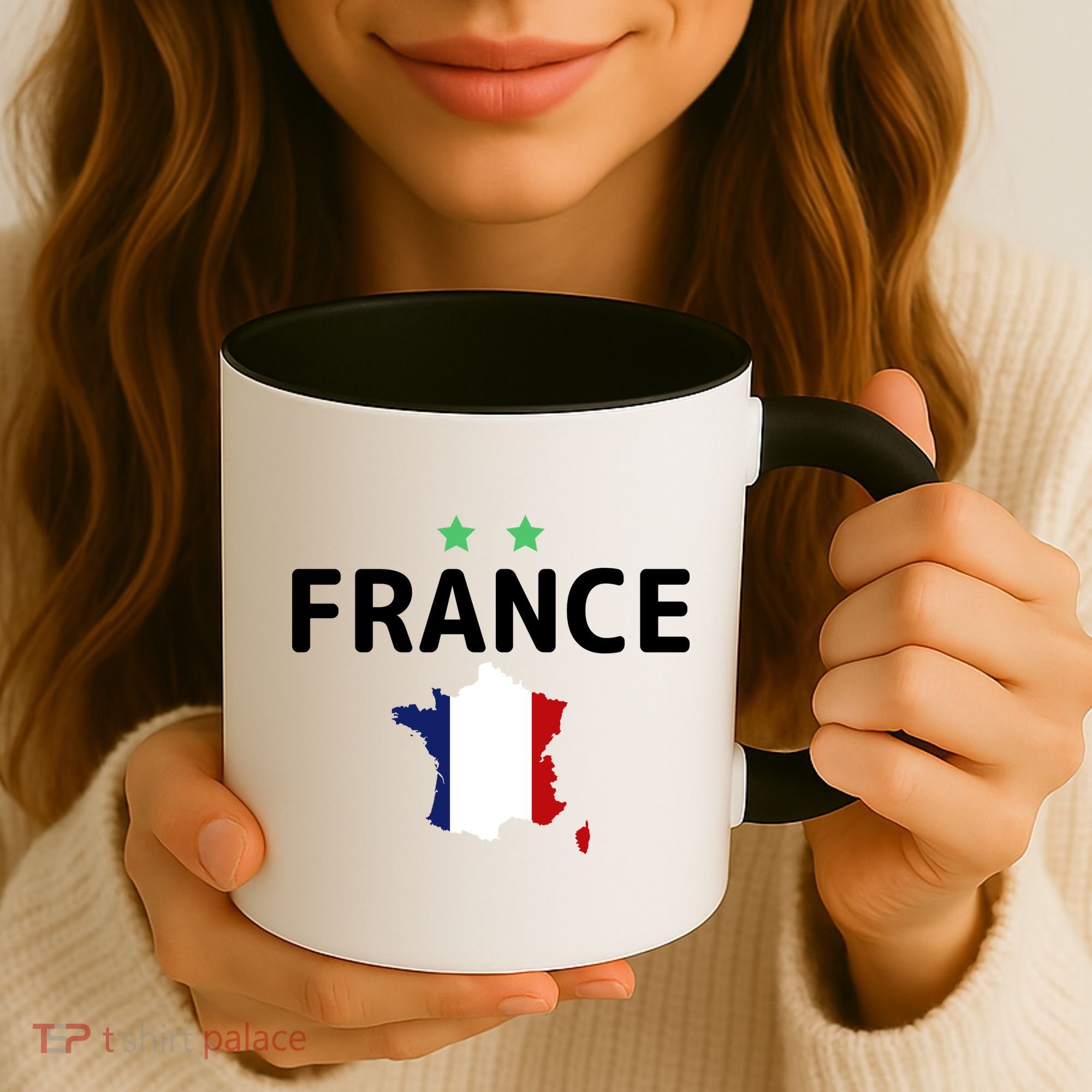 France Jersey Soccer Fan Map Flag Coffee Mug