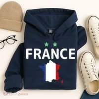 France Jersey Soccer Fan Map Flag Hoodie thumb 4