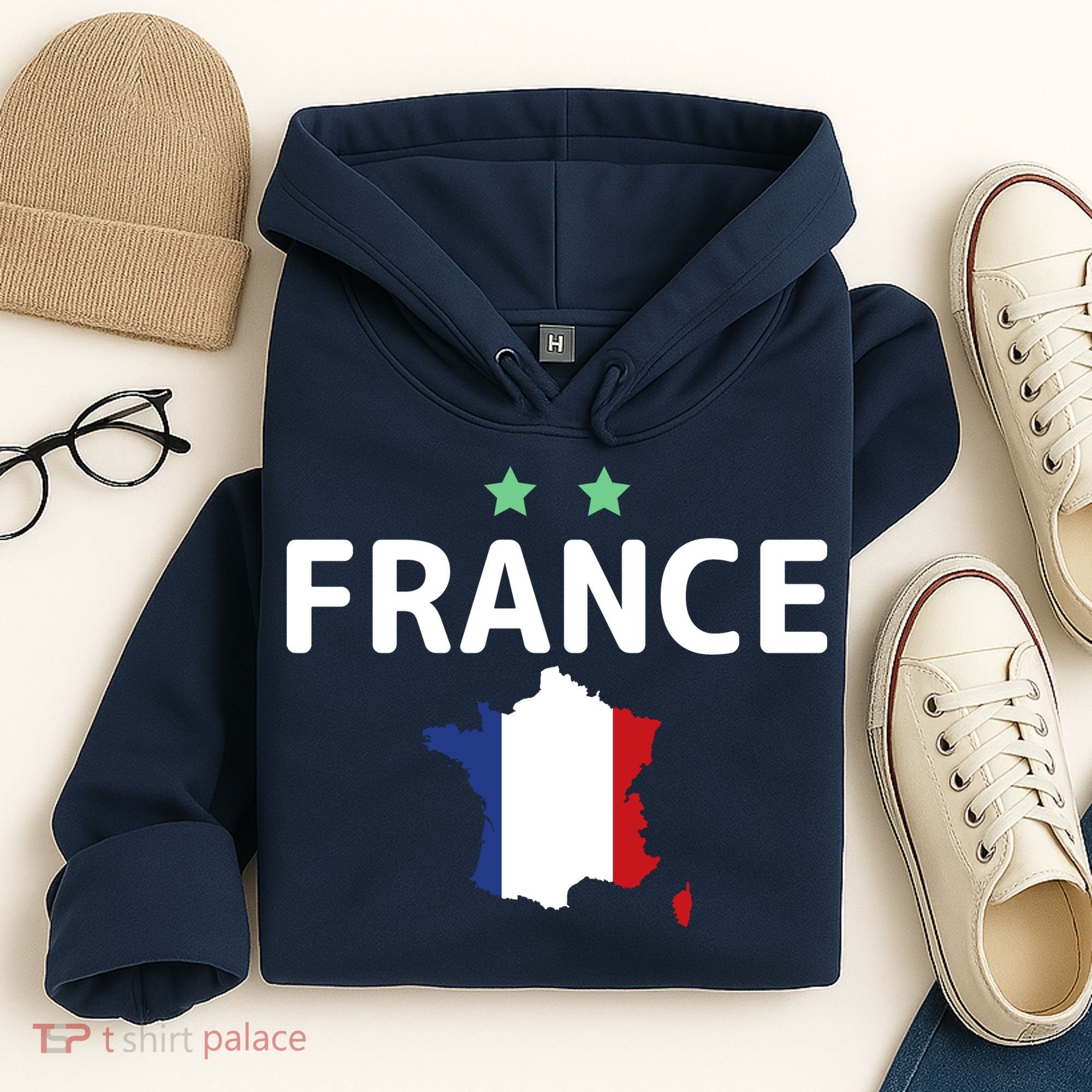 France Jersey Soccer Fan Map Flag Hoodie