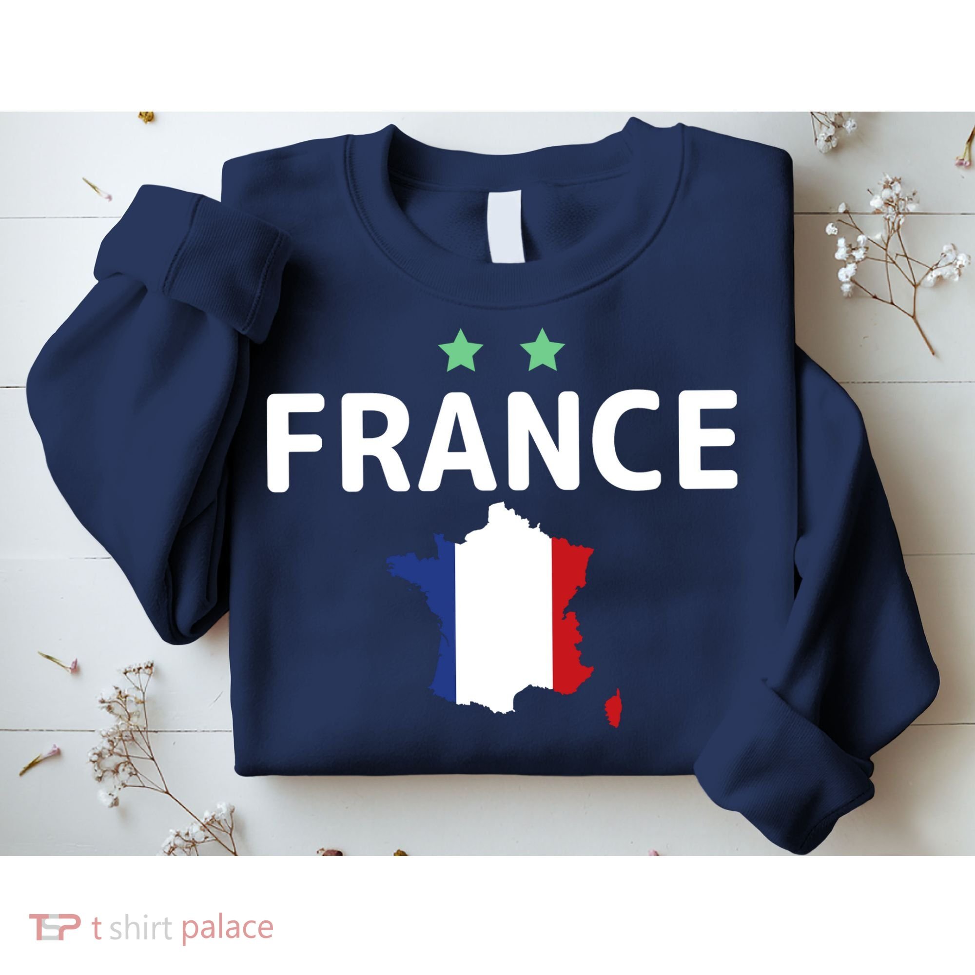 France Jersey Soccer Fan Map Flag Sweatshirt