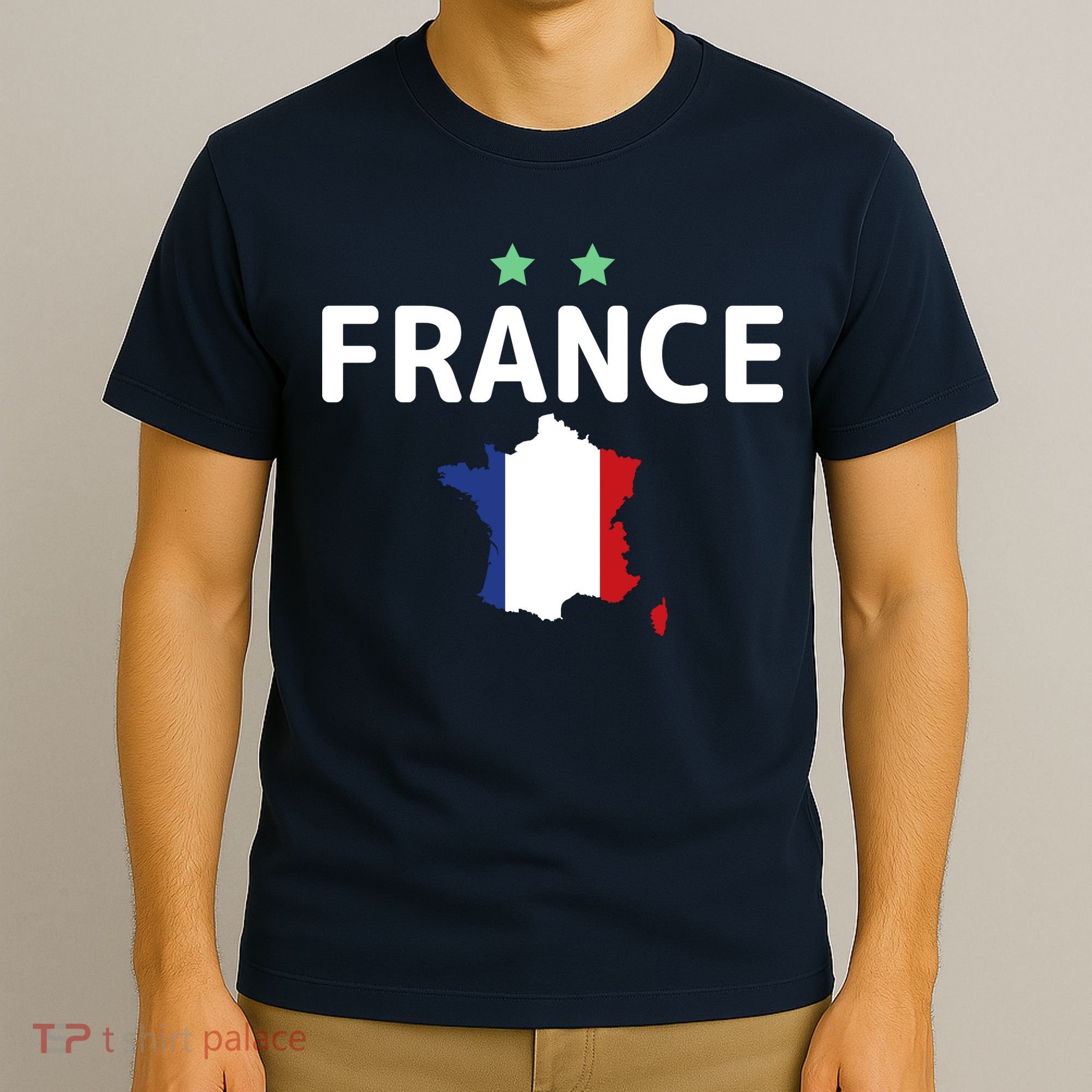 France Jersey Soccer Fan Map Flag T-Shirt