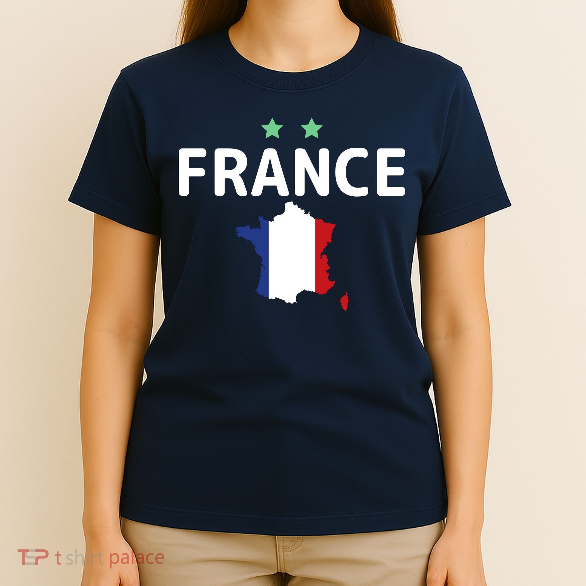France Jersey Soccer Fan Map Flag T-Shirt