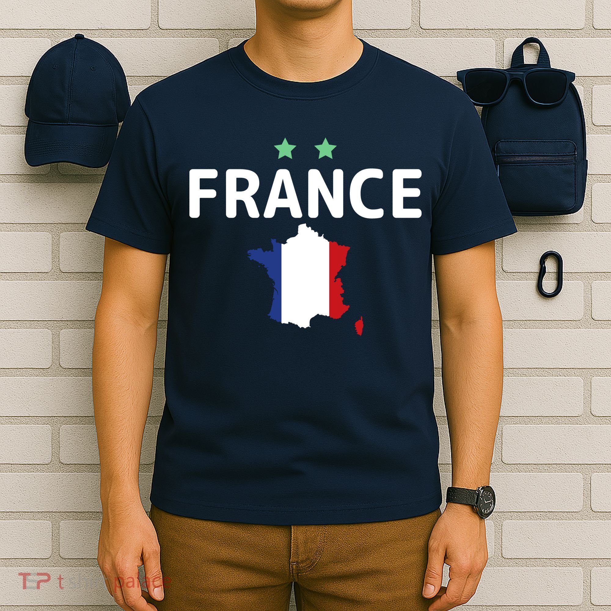 France Jersey Soccer Fan Map Flag T-Shirt