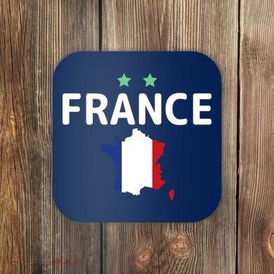 France Jersey Soccer Fan Map Flag Coaster