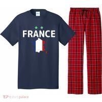 France Jersey Soccer Fan Map Flag Pajama Set thumb 0