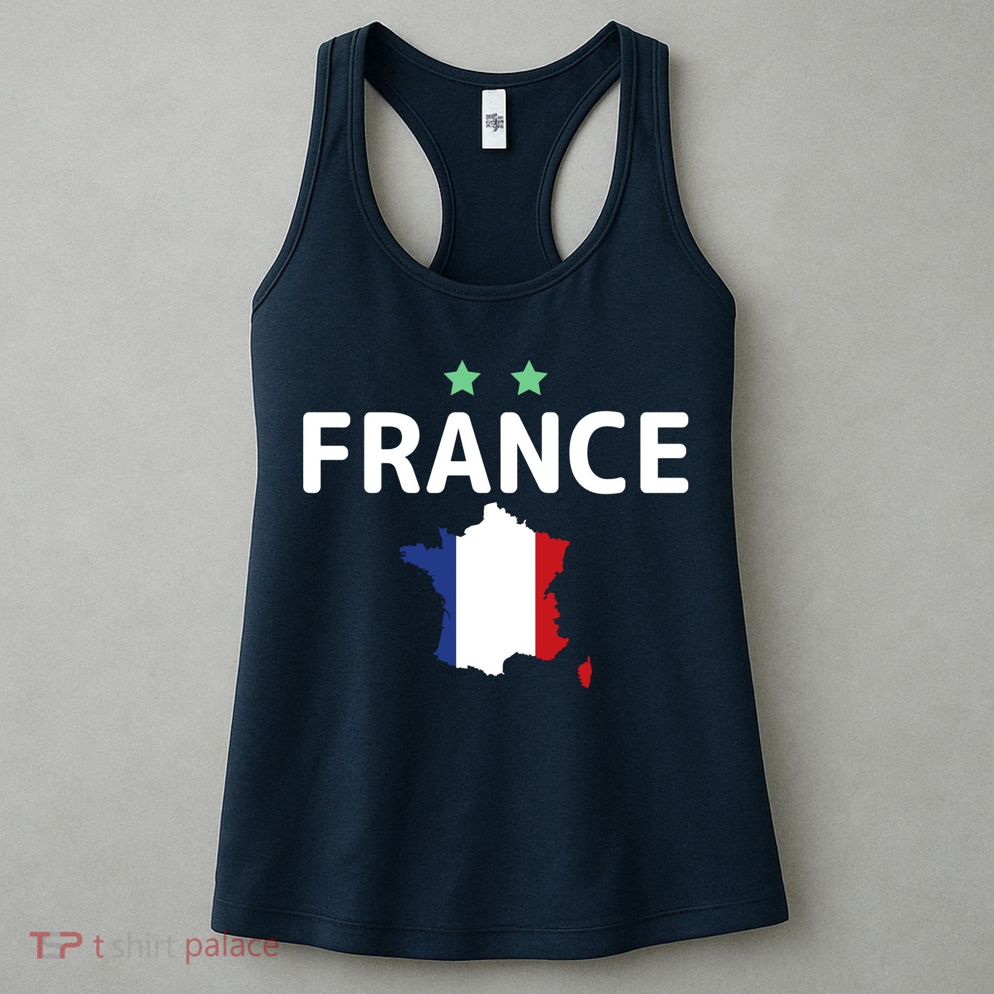 France Jersey Soccer Fan Map Flag Women's Tank Top