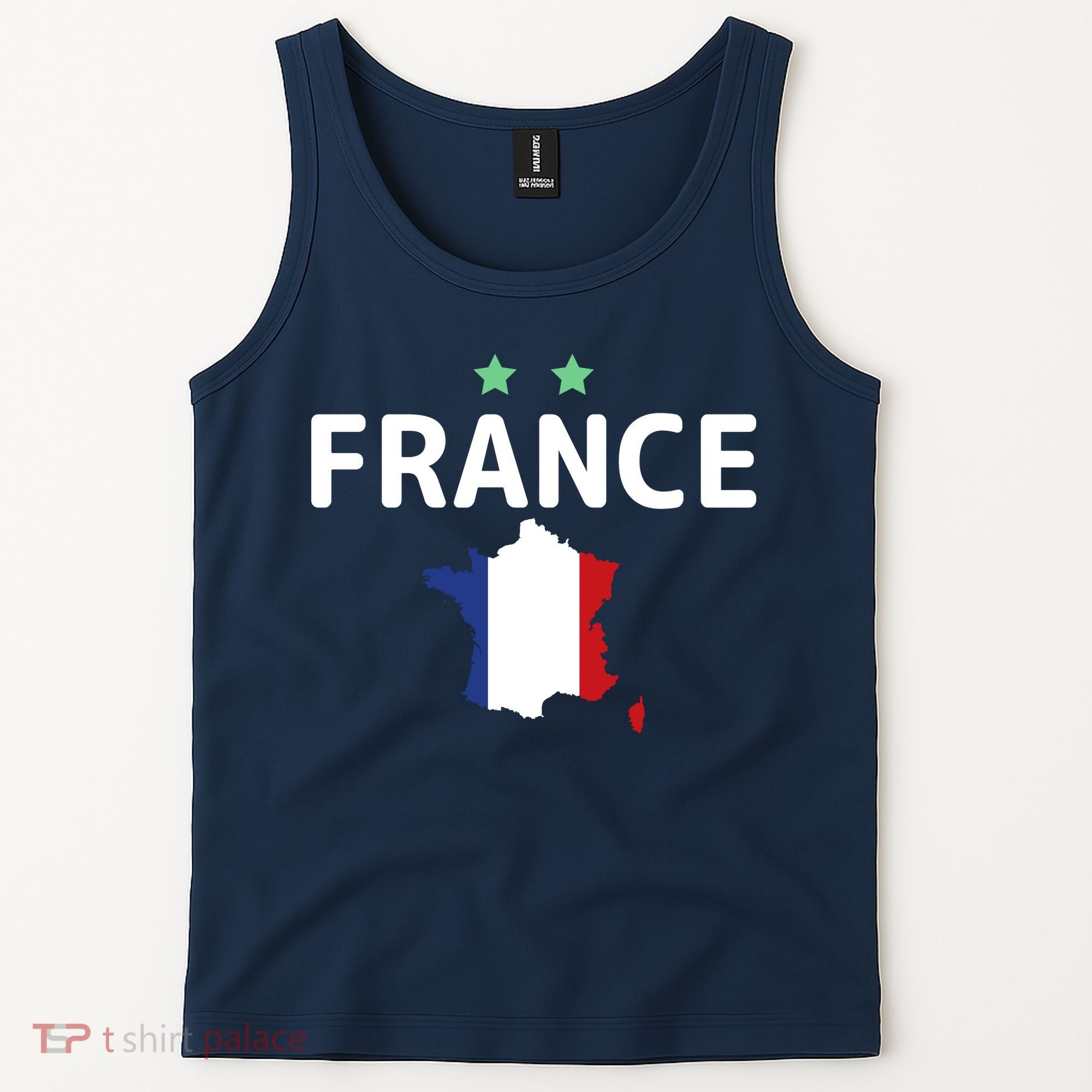 France Jersey Soccer Fan Map Flag Tank Top