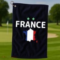France Jersey Soccer Fan Map Flag Golf Towel thumb 1