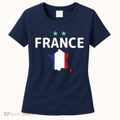 France Jersey Soccer Fan Map Flag Women's T-Shirt