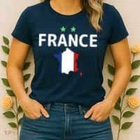 France Jersey Soccer Fan Map Flag Women's T-Shirt thumb 2