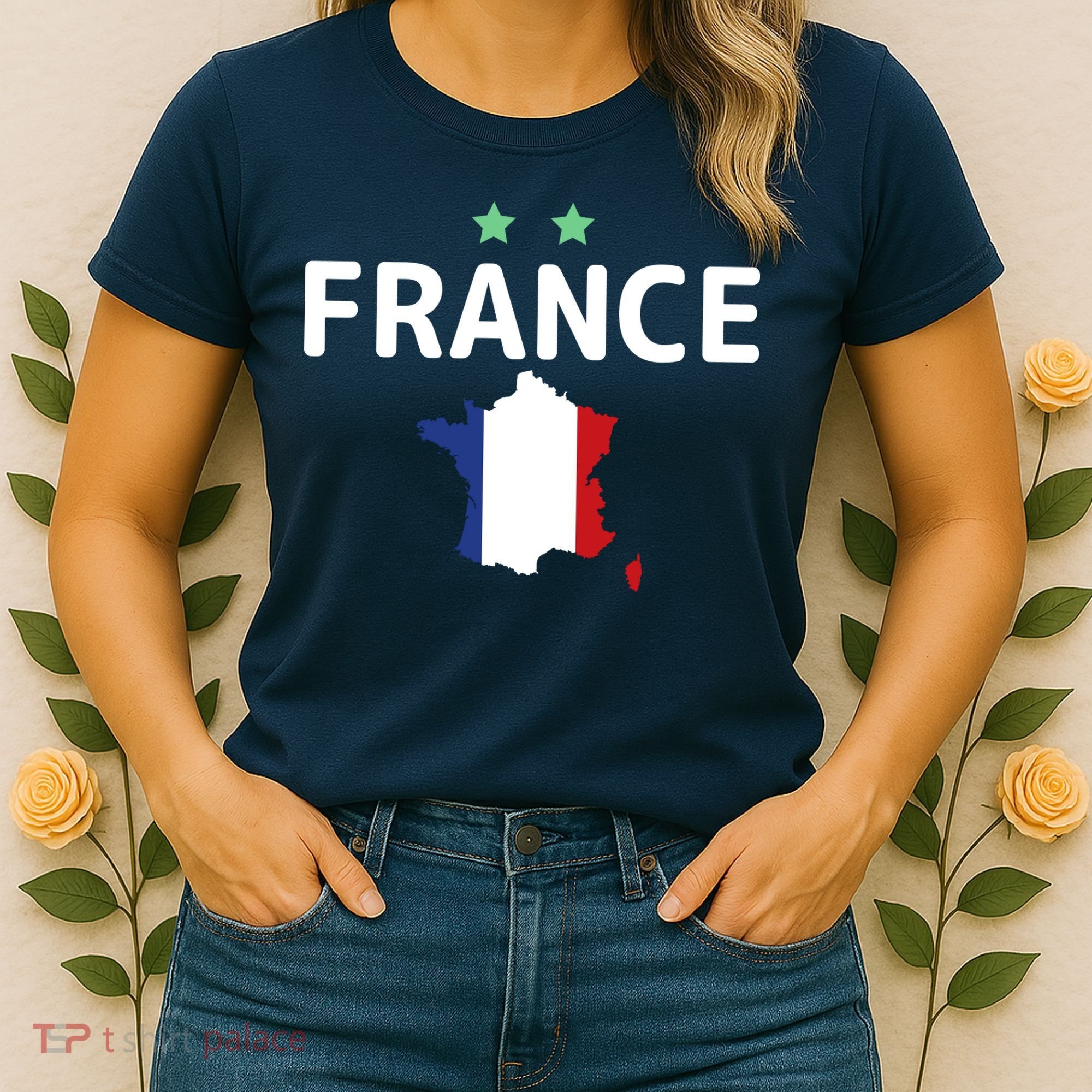 France Jersey Soccer Fan Map Flag Women's T-Shirt