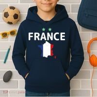 France Jersey Soccer Fan Map Flag Kids Hoodie thumb 2