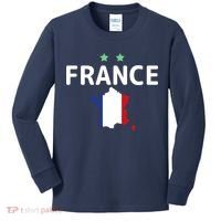 France Jersey Soccer Fan Map Flag Kids Long Sleeve Shirt thumb 0