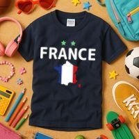 France Jersey Soccer Fan Map Flag Kids T-Shirt thumb 3