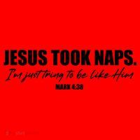 Funny Jesus Took Naps I'm Just Tring To Be Like Him Mark 4 38 Santa Hat thumb 1