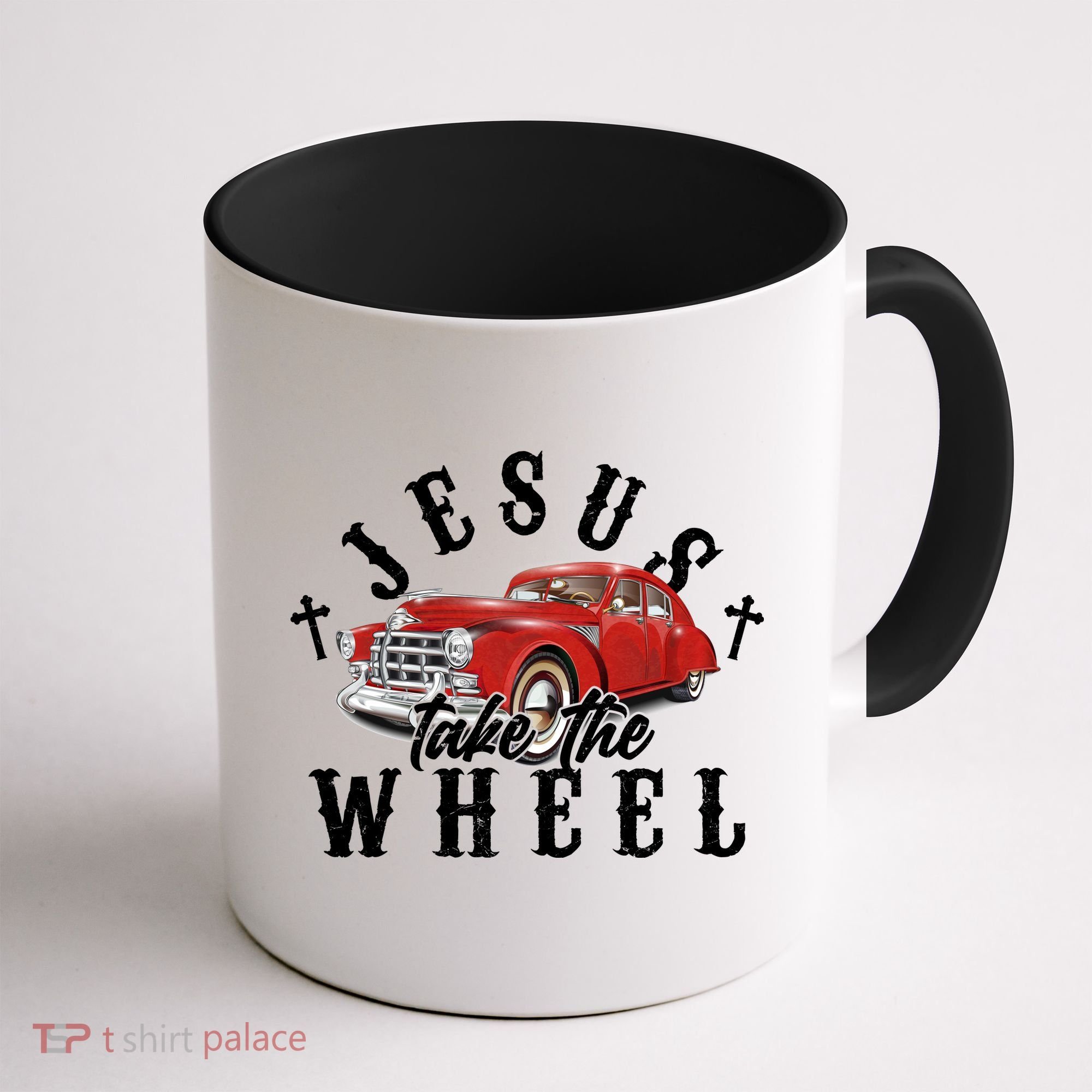 Funny Jesus Take The Wheel Classic Hot Rod Car Coffee Mug
