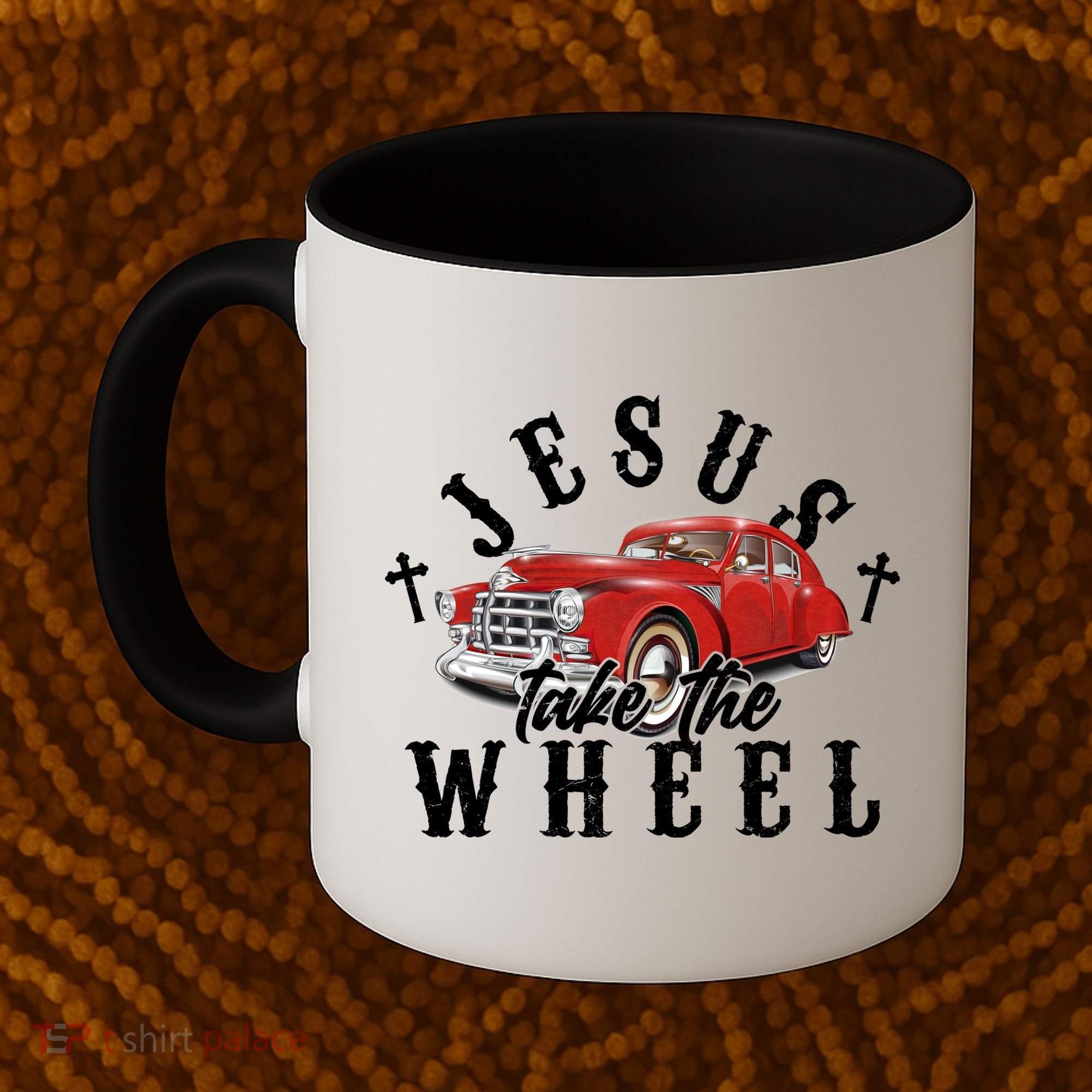 Funny Jesus Take The Wheel Classic Hot Rod Car Coffee Mug