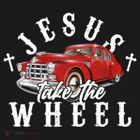 Funny Jesus Take The Wheel Classic Hot Rod Car Ornament thumb 1