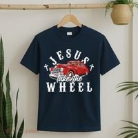 Funny Jesus Take The Wheel Classic Hot Rod Car T-Shirt thumb 2