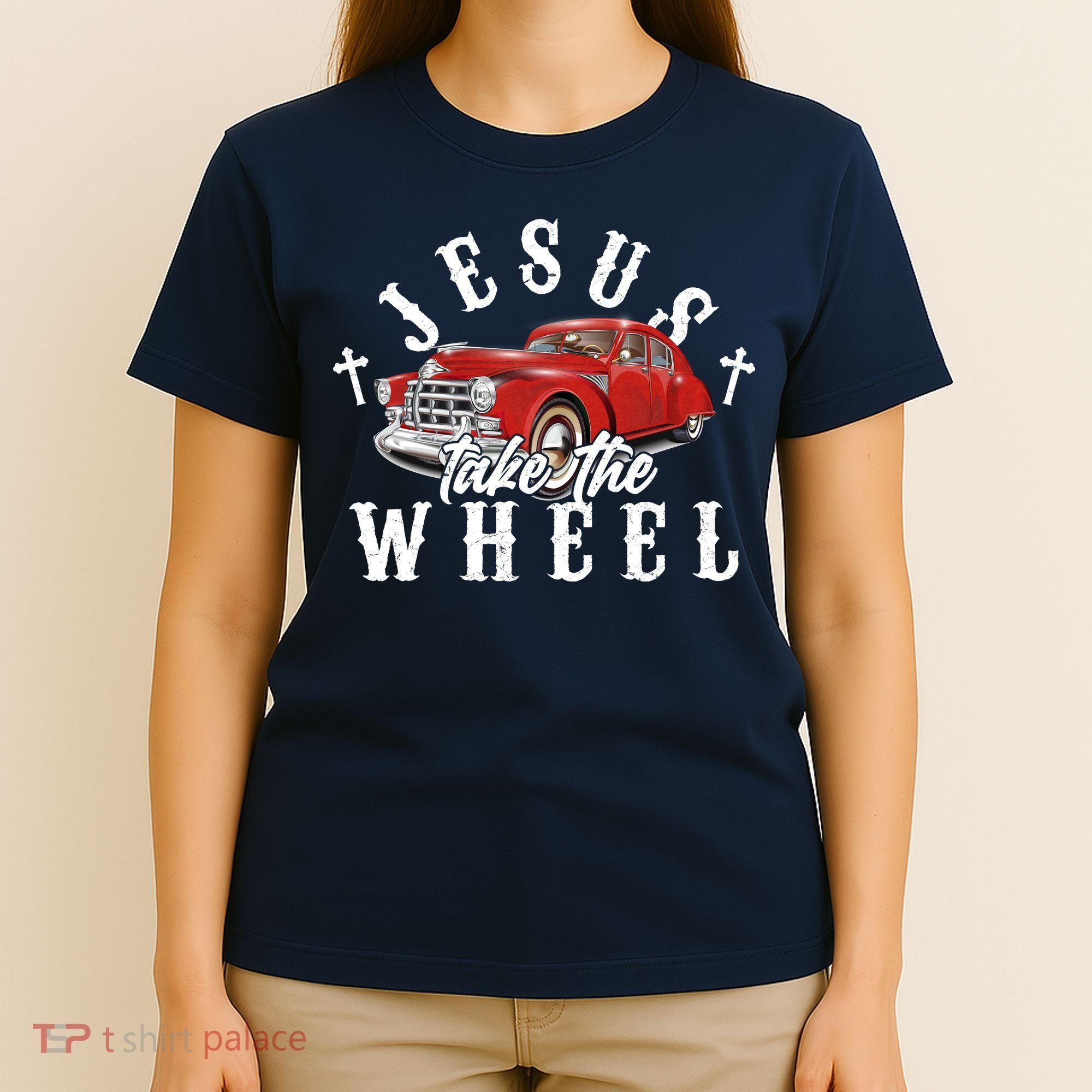 Funny Jesus Take The Wheel Classic Hot Rod Car T-Shirt