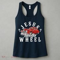 Funny Jesus Take The Wheel Classic Hot Rod Car Women's Tank Top thumb 3