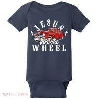 Funny Jesus Take The Wheel Classic Hot Rod Car Baby Bodysuit thumb 0