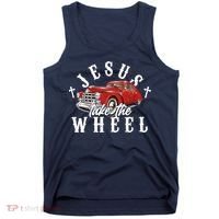 Funny Jesus Take The Wheel Classic Hot Rod Car Tank Top thumb 0