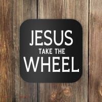 Funny Jesus Take The Wheel Happy Easter Family Gift Coaster thumb 0