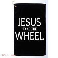 Funny Jesus Take The Wheel Happy Easter Family Gift Golf Towel thumb 0