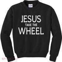 Funny Jesus Take The Wheel Happy Easter Family Gift Kids Sweatshirt thumb 0
