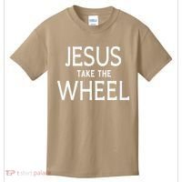 Funny Jesus Take The Wheel Happy Easter Family Gift Kids T-Shirt thumb 0
