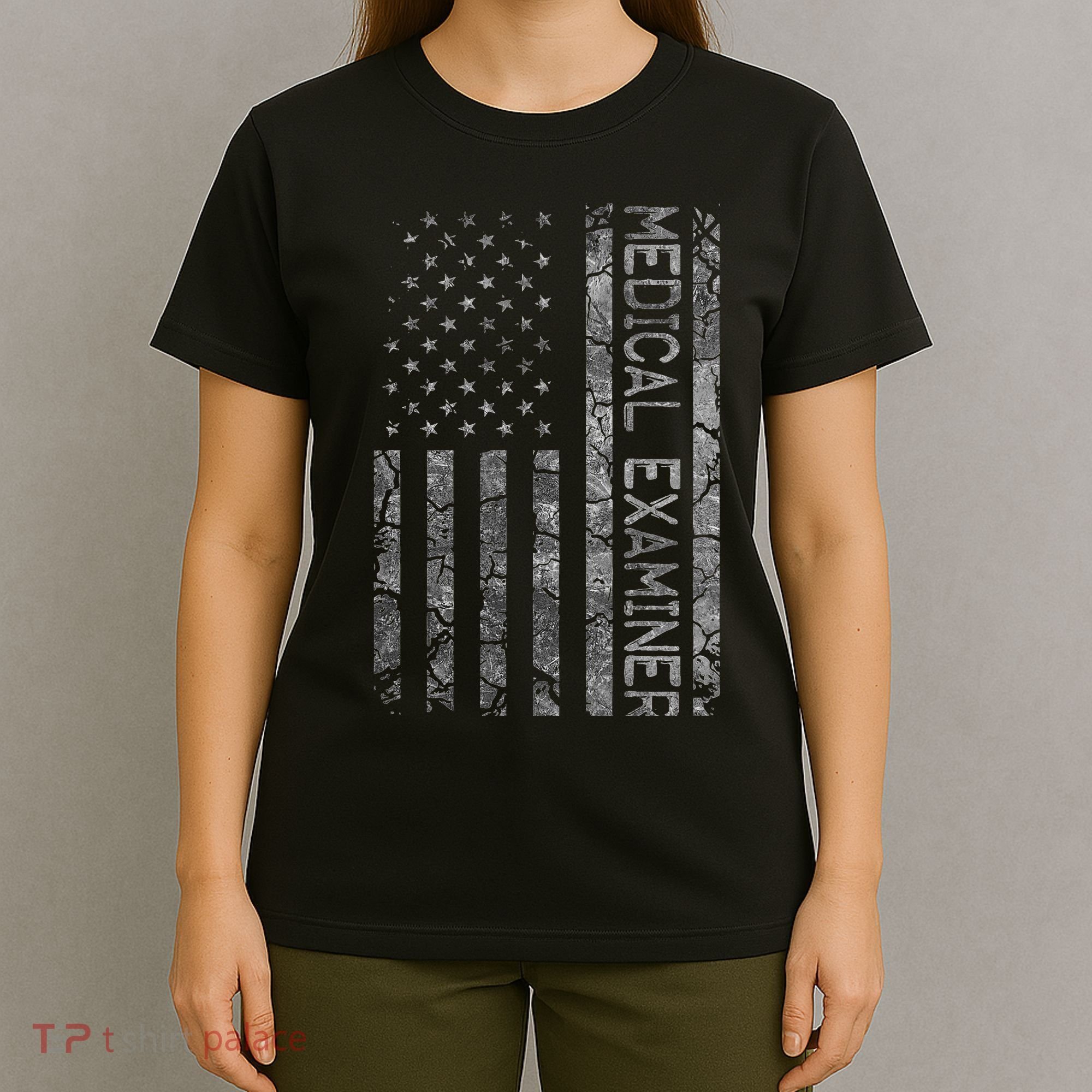 Funny Job Title Worker American Flag Medical Examiner T-Shirt