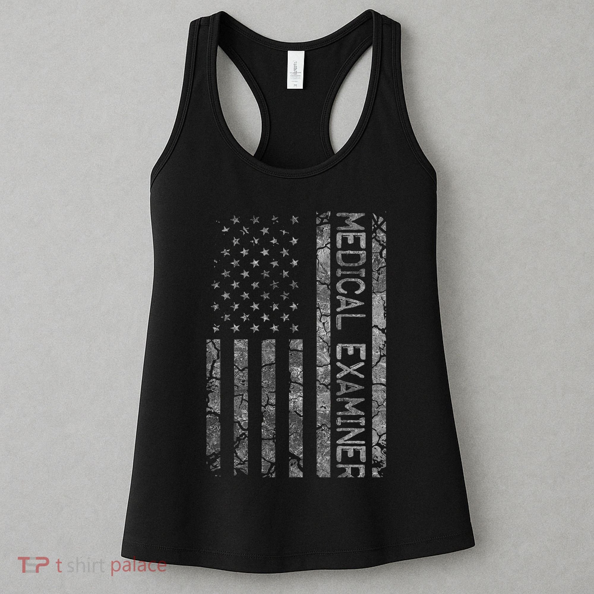 Funny Job Title Worker American Flag Medical Examiner Women's Tank Top