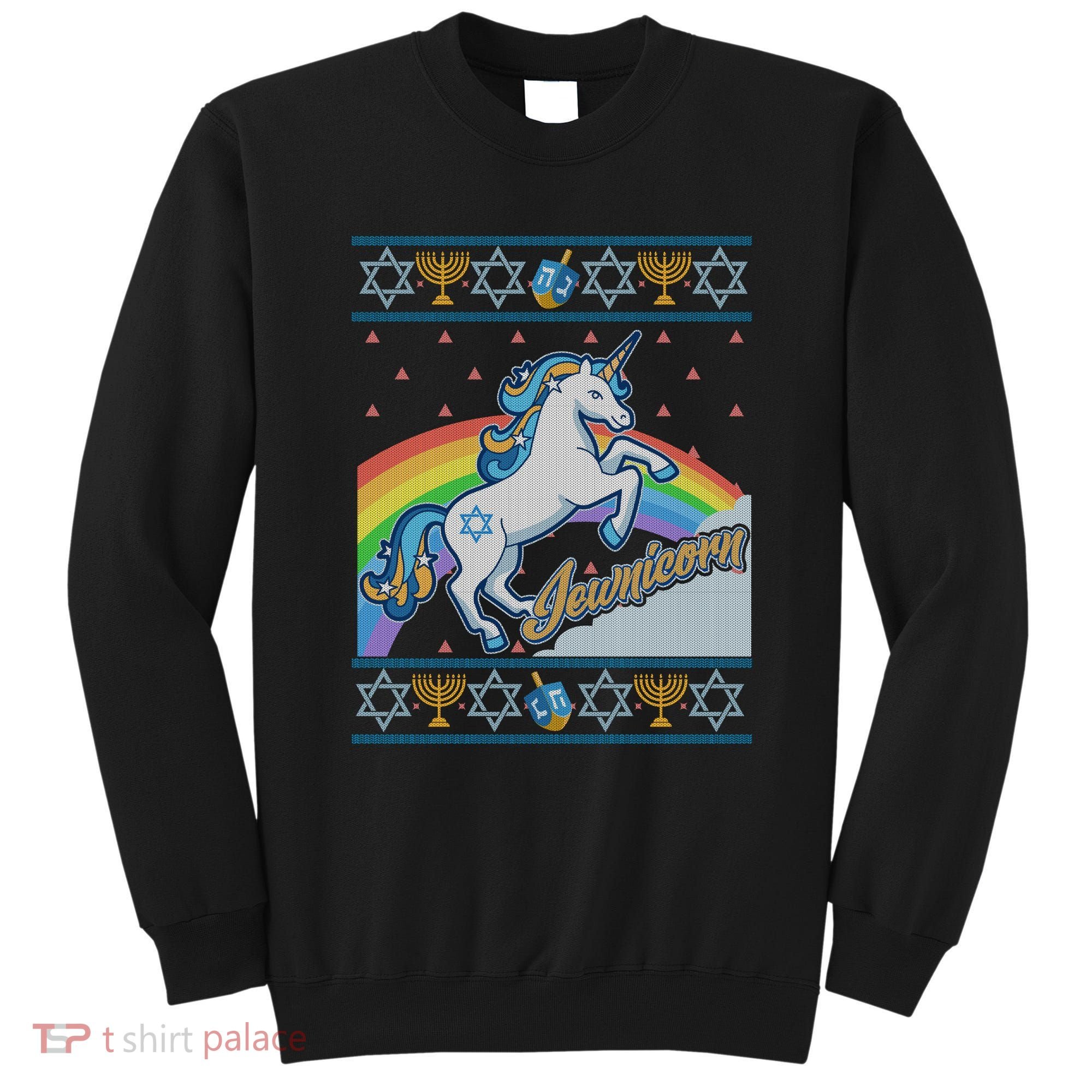 Funny Jewnicorn Unicorn Ugly Hanukkah Sweater Sweatshirt