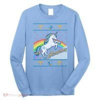 Funny Jewnicorn Unicorn Ugly Hanukkah Sweater Long Sleeve Shirt thumb 0