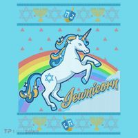 Funny Jewnicorn Unicorn Ugly Hanukkah Sweater Long Sleeve Shirt thumb 2