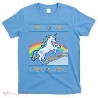 Funny Jewnicorn Unicorn Ugly Hanukkah Sweater T-Shirt thumb 0