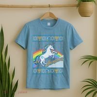 Funny Jewnicorn Unicorn Ugly Hanukkah Sweater T-Shirt thumb 2