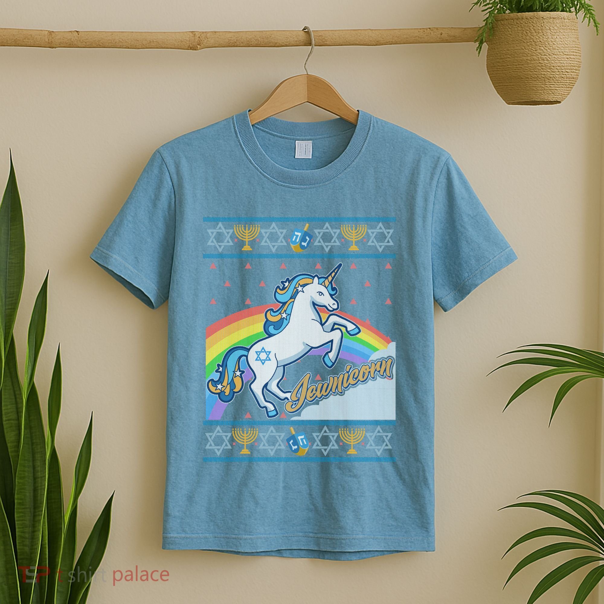 Funny Jewnicorn Unicorn Ugly Hanukkah Sweater T-Shirt