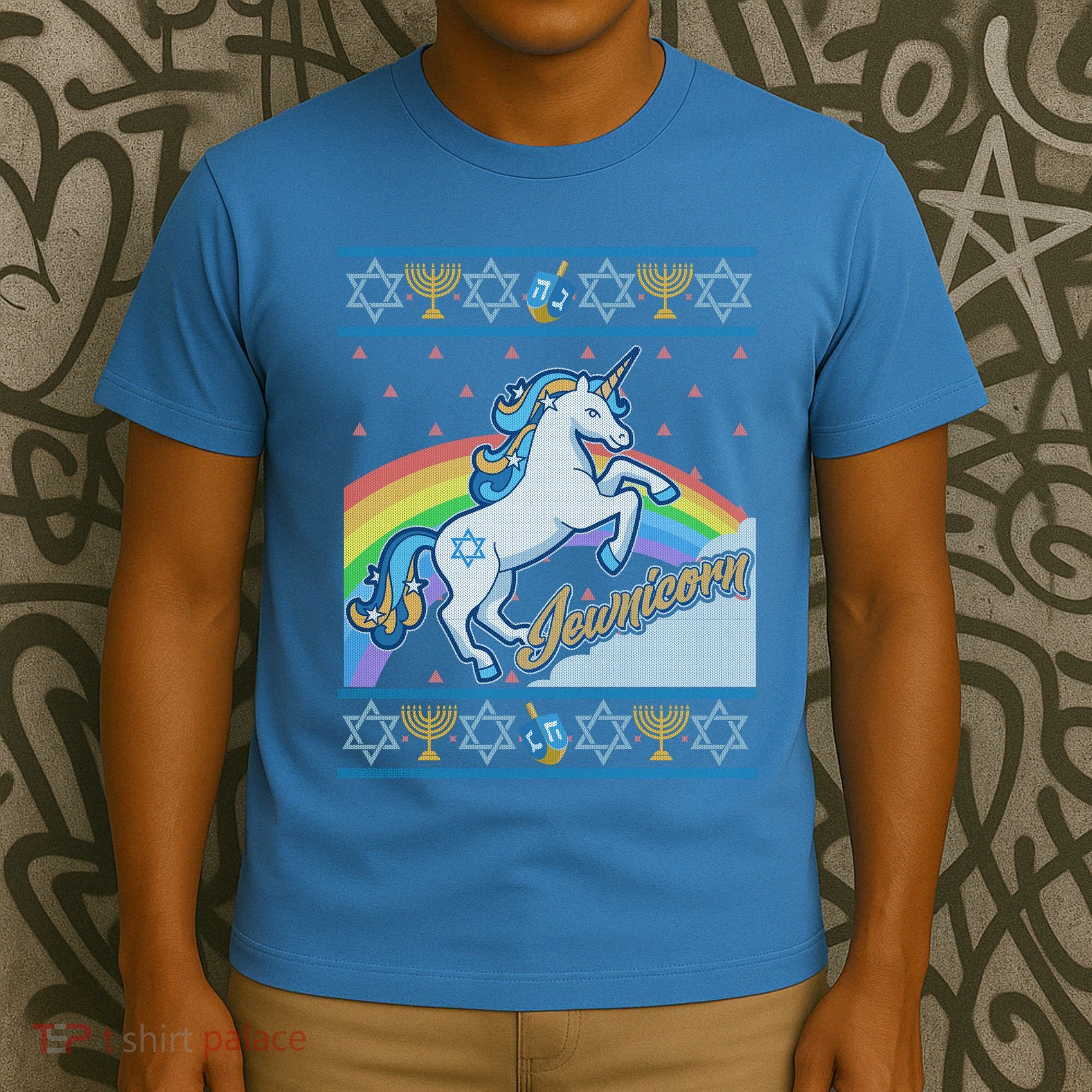 Funny Jewnicorn Unicorn Ugly Hanukkah Sweater T-Shirt