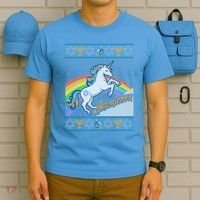 Funny Jewnicorn Unicorn Ugly Hanukkah Sweater T-Shirt thumb 5