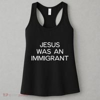 Funny Jesus Was An Immigrant Faith Jesus Christian Women's Tank Top thumb 3