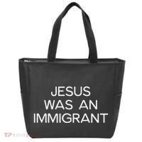 Funny Jesus Was An Immigrant Faith Jesus Christian Tote Bag thumb 0