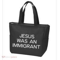 Funny Jesus Was An Immigrant Faith Jesus Christian Tote Bag thumb 3