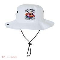 Funny Just Waiting For Halloween Skeleton Spooky Vibe Summer Bucket Hat thumb 0